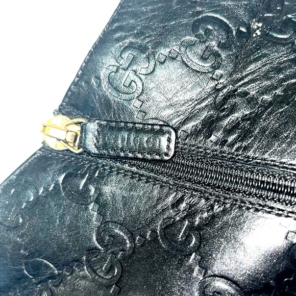 GUCCI GG Monogram Black Leather Pointed Toe Bootie, Made in Italy, size 8.5B - Picture 3 of 8